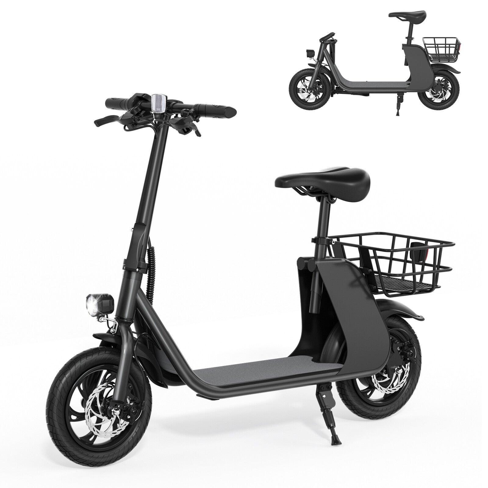 450W Sports Electric Scooter Adult with Seat Electric Moped Ebike E-Scooter