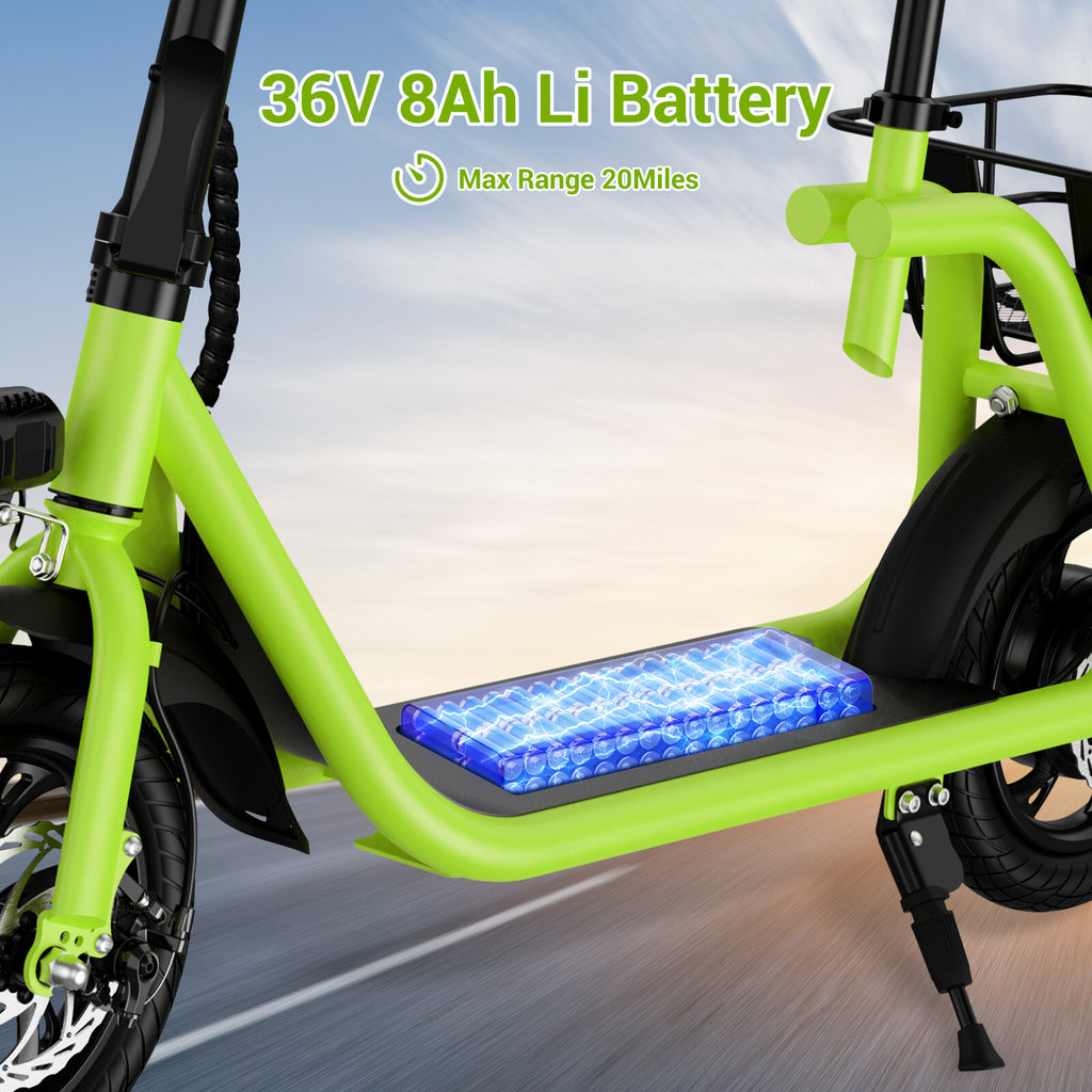 450W Sports Electric Scooter Adult with Seat Electric Moped Ebike E-Scooter